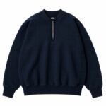 A.PRESSE Half Zip Rib Collar Sweatshirt