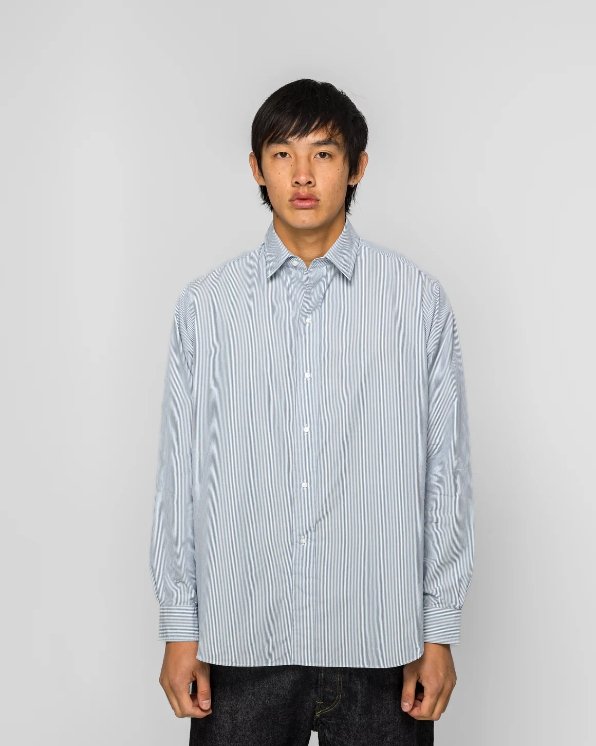 A.PRESSE Regular Collar Shirt - Navy | Premium Shirt