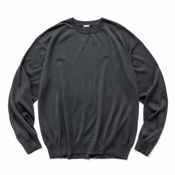 A.PRESSE Wool Cotton High Gauge Crew Neck Sweatshirt Gray