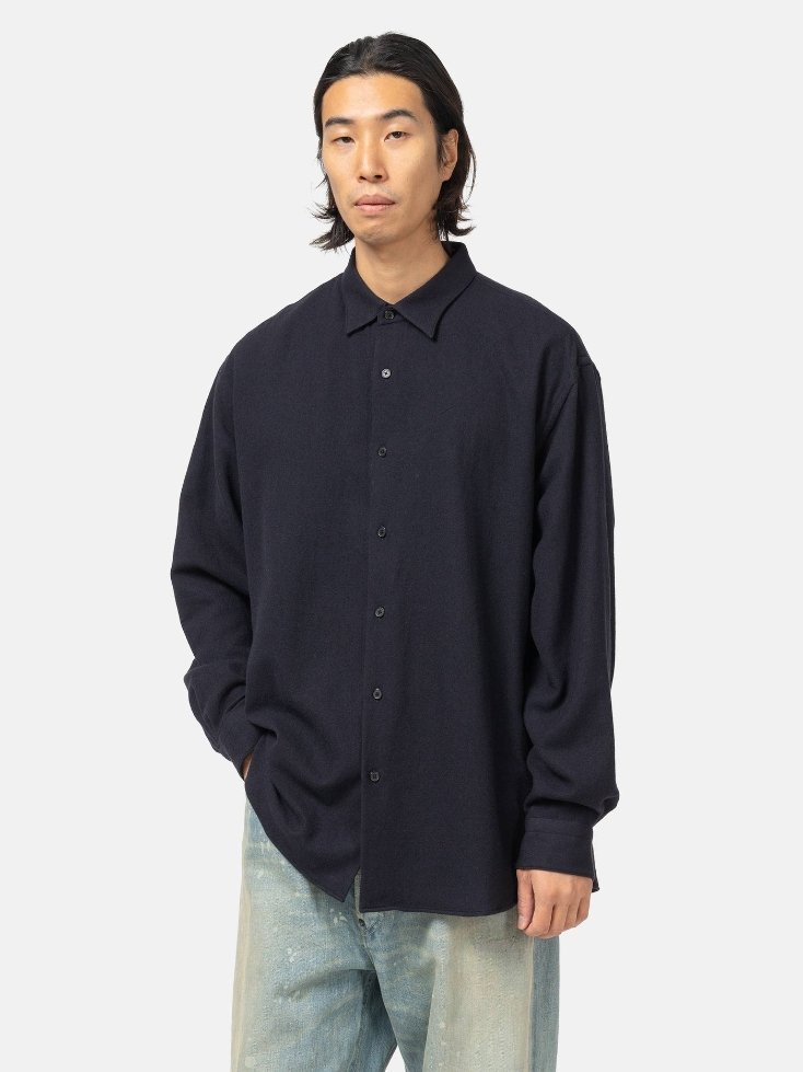 A Presse Wool Regular Collar Shirt | Premium Mens Wool Shirt
