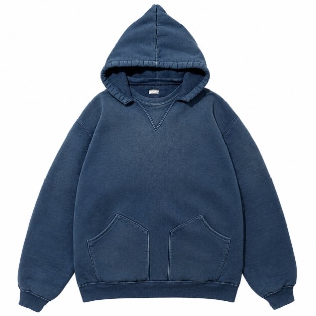 A.PRESSE Attached Hood Sweat Parka Blue