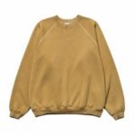 A.PRESSE Vintage Crew Neck Sweatshirt Men in vintage beige premium cotton crewneck sweatshirt with relaxed fit for USA streetwear fashion.