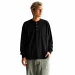 A.PRESSE Cashmere Blend Waffel Henley Neck Shirts