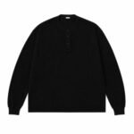A.PRESSE Cashmere Blend Waffel Henley Neck Shirt for men in premium textured waffle knit