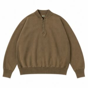 A.PRESSE Half Zip Rib Collar Sweatshirts premium streetwear pullover