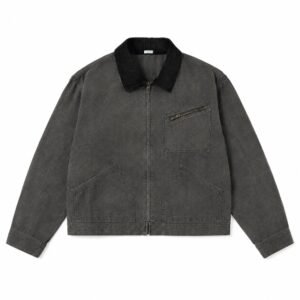 A.PRESSE Vintage Chambray Work Jacket in vintage-inspired workwear style