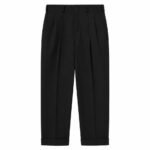 A.PRESSE Wool Rayon Wide Trousers in premium relaxed wide-leg streetwear fit