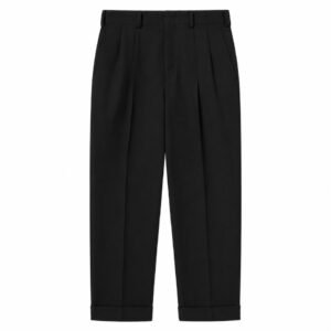 A.PRESSE Wool Rayon Wide Trousers in premium relaxed wide-leg streetwear fit