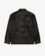 A.PRESSE Leather Open Collar Shirt