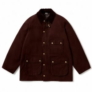 A.PRESSE Vintage Silk Hemp Riding Oiled Jacket in vintage-inspired silk hemp fabric