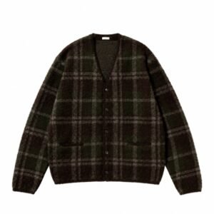 A.PRESSE Brushed Cashmere Cardigan Brown