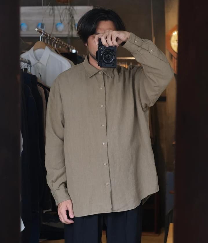 A.PRESSE 2026 Style1 Hemp Regular Collar Shirt