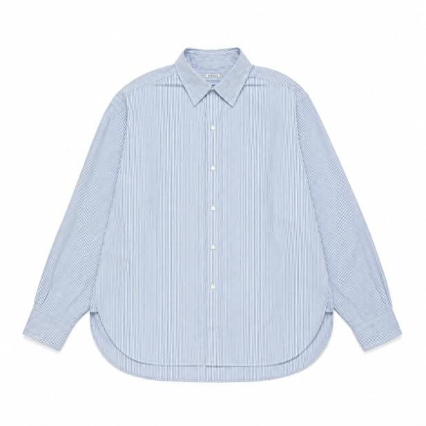 A.PRESSE Regular Collar Shirt Navy premium men's button-up shirt with classic collar and relaxed fit for modern streetwear styling.