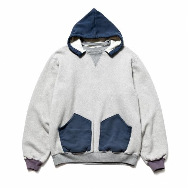 A.PRESSE Vintage Attached Hood Sweat Parka premium cotton fleece hoodie with vintage-inspired relaxed streetwear fit