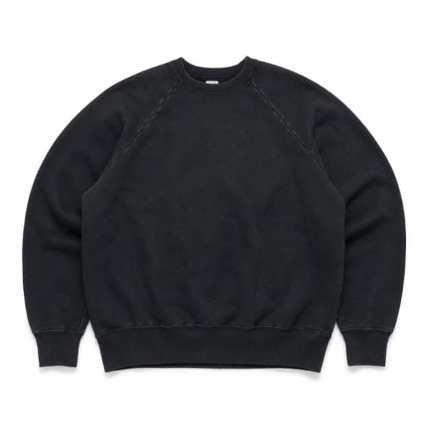 A.PRESSE Vintage Sweatshirt Black premium cotton streetwear crewneck sweatshirt for men with vintage-inspired design and relaxed fit.