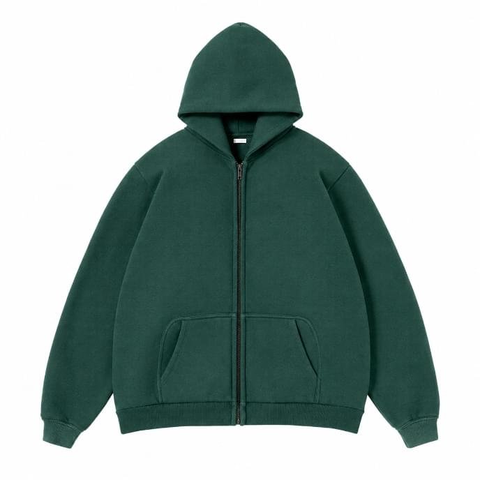A.PRESSE Vintage ZIP Sweat Hoodie in premium cotton fleece with vintage wash, full zip closure, and relaxed streetwear fit.