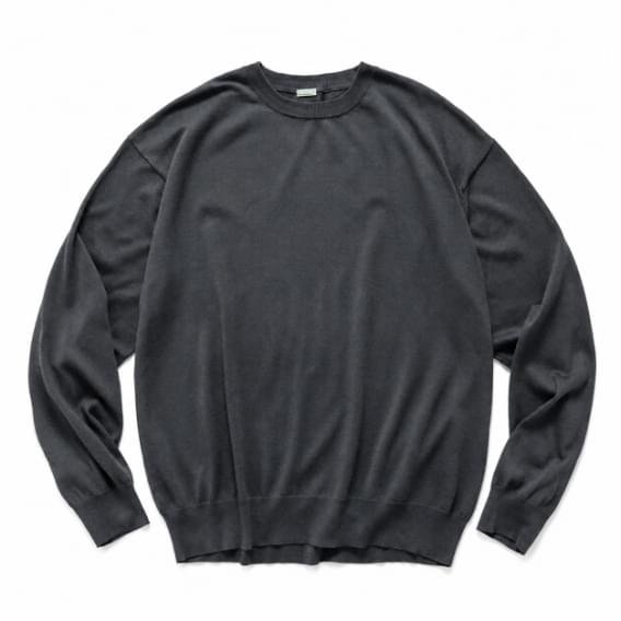 A.PRESSE Wool Cotton High Gauge Crew Neck Sweatshirt Gray premium wool cotton crewneck streetwear sweatshirt for men in USA fashion style.