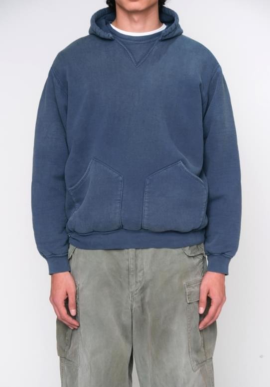 A.PRESSE Attached Hood Sweat Parka Blue 2