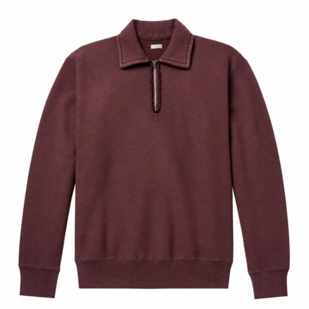 A.PRESSE Cotton-Jersey Half-Zip Sweatshirt in premium cotton jersey fabric with relaxed fit and modern streetwear styling.