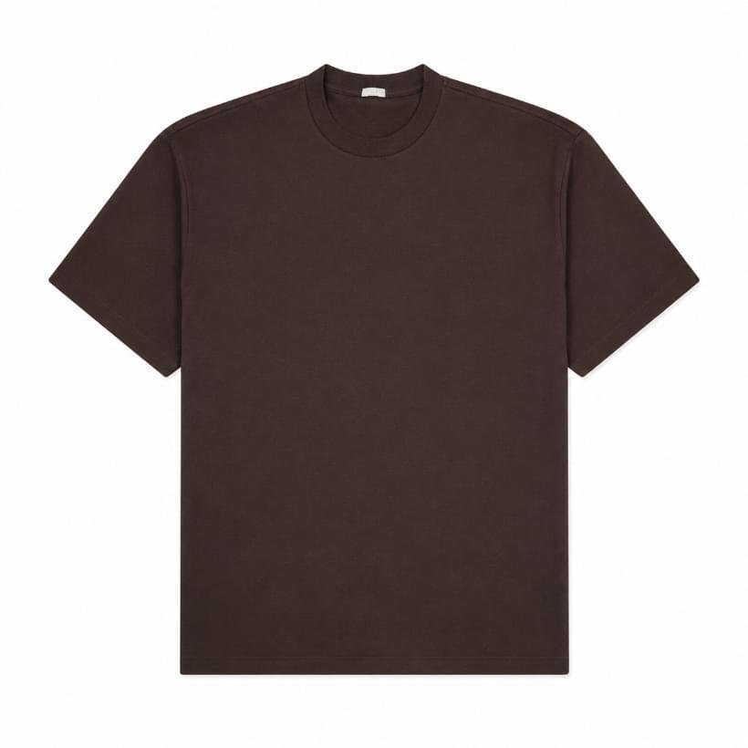 A.PRESSE Cotton-Jersey T-Shirt Brown premium men's cotton jersey short sleeve streetwear t-shirt with relaxed fit