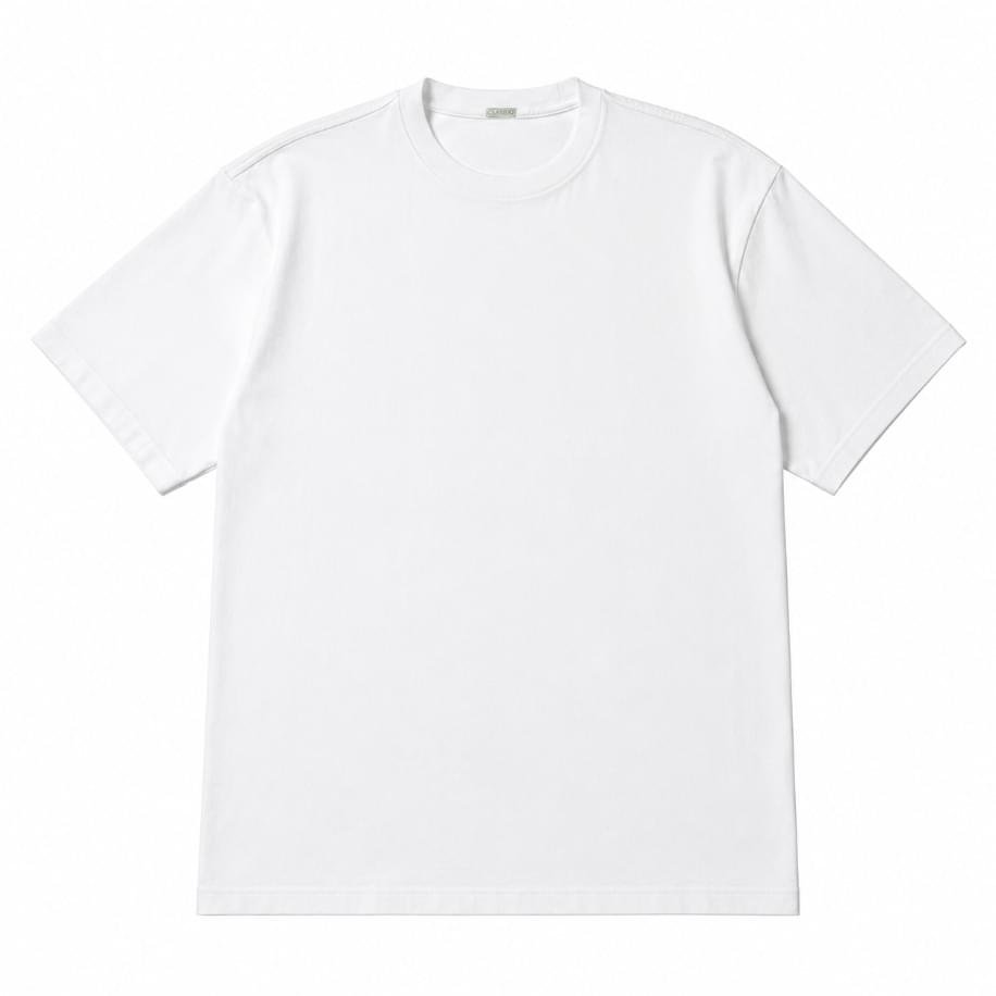 A.PRESSE Light Weight T-shirt White premium lightweight cotton streetwear T-shirt for men in white color front view