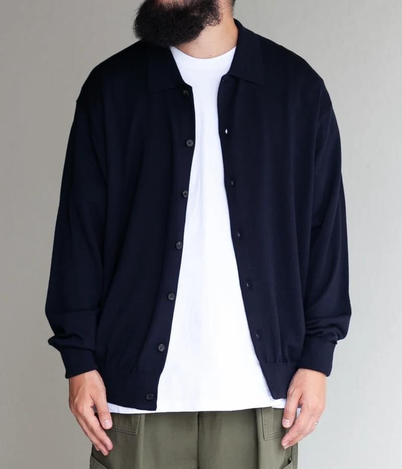 A.PRESSE Polo Collar Cardigan