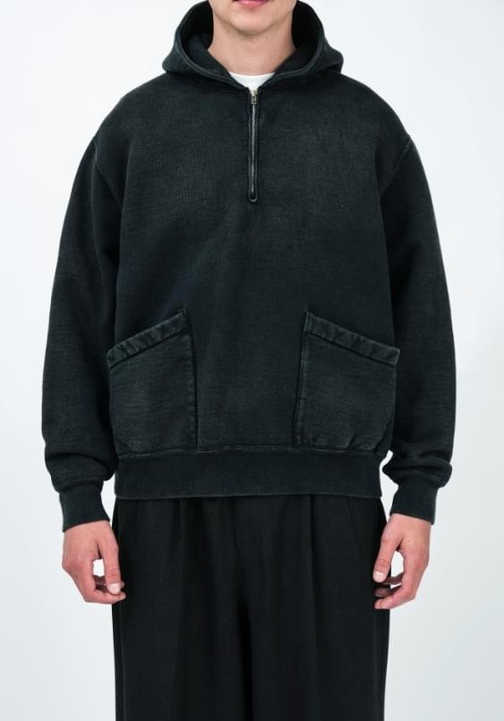 A.PRESSE Sailor Hood Half Zip Sweatshirt