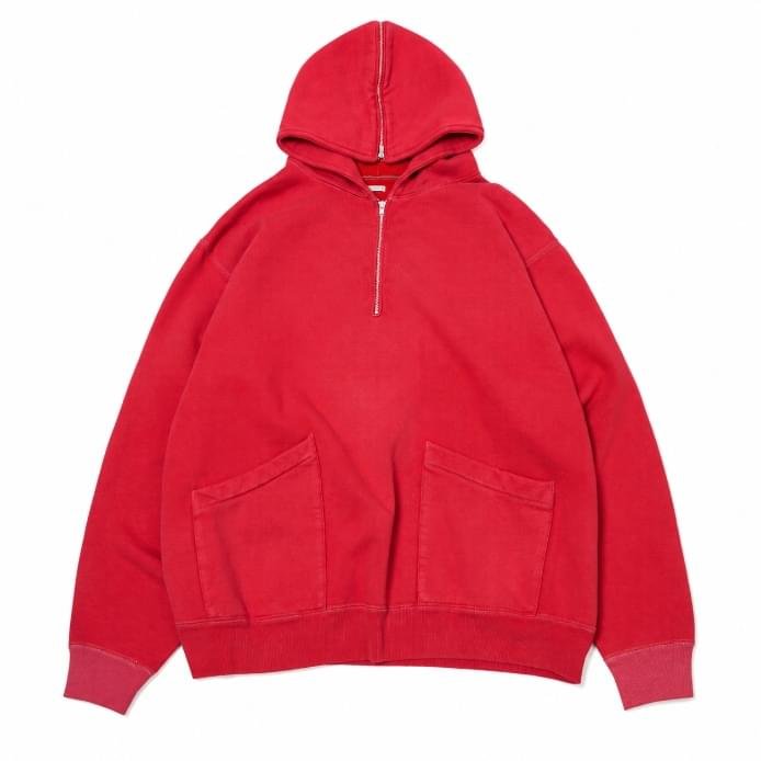 A.PRESSE Sailor Hood Sweatshirt red premium streetwear hoodie with relaxed fit and sailor hood design