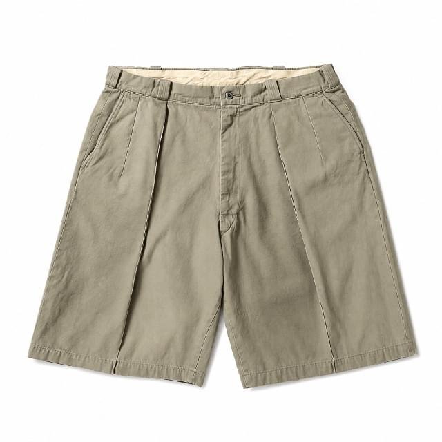A.PRESSE Vintage Chino Shorts Greige A.PRESSE Vintage Chino Shorts Greige premium cotton casual streetwear shorts for men in vintage-inspired design.