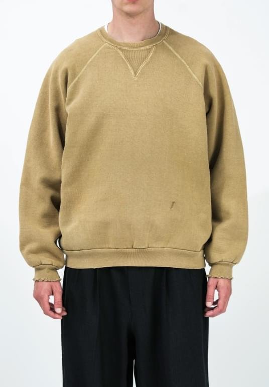 A.PRESSE Vintage Double V Sweatshirt Olive 1