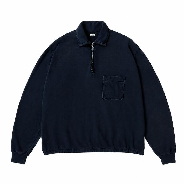 A.PRESSE Vintage Half Zip Sweatshirts premium cotton vintage streetwear pullover with half zip collar and relaxed fit