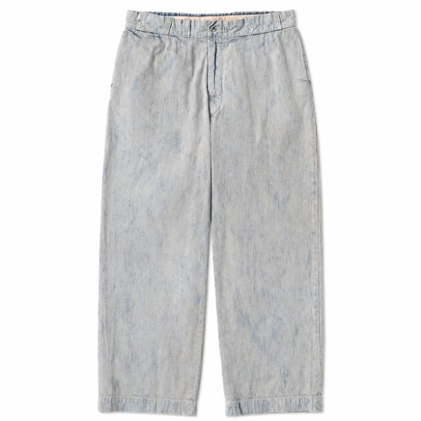 A.PRESSE Vintage Prisoner Denim Pants Bleach A.PRESSE Vintage Prisoner Denim Pants Bleach premium relaxed-fit vintage wash denim jeans for men's streetwear fashion USA.