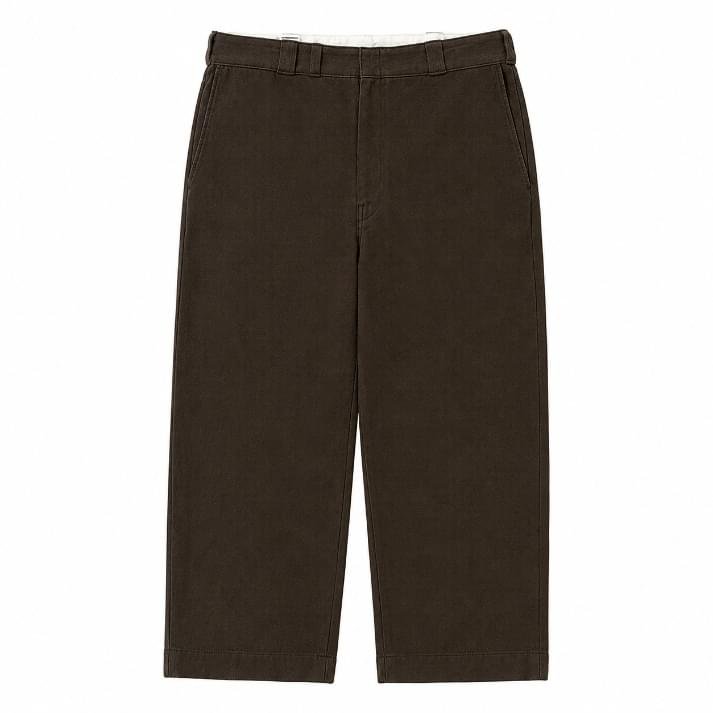 A.PRESSE Vintage Silk Cotton Work Pants in premium silk cotton fabric with relaxed workwear fit and vintage-inspired streetwear styling.