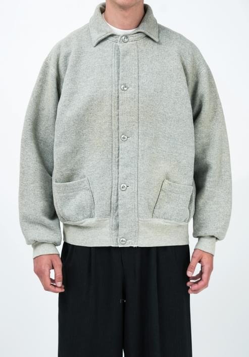 A.PRESSE Vintage Sweat Cardigan Gray 1