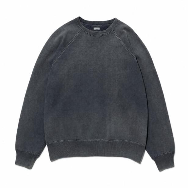 A.PRESSE Vintage Sweatshirt Gray premium cotton fleece crewneck sweatshirt with relaxed fit and vintage-inspired streetwear design.