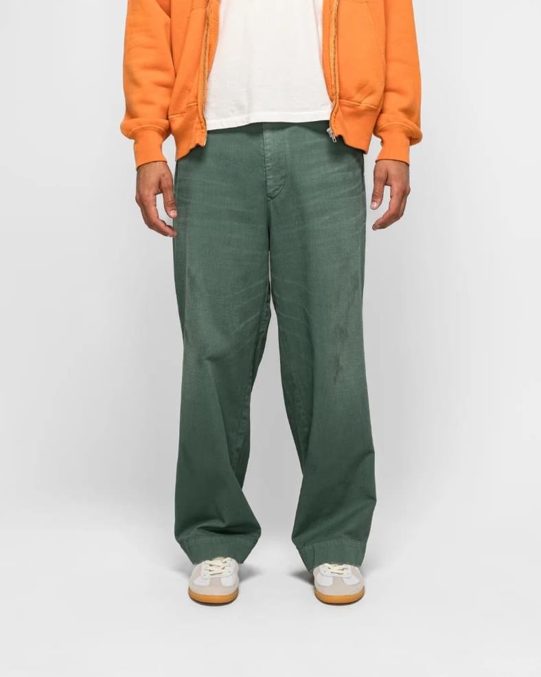 A.PRESSE Vintage Twill Work Pants - Green
