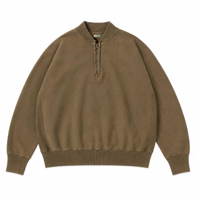 A.PRESSE Half Zip Rib Collar Sweatshirts premium streetwear pullover