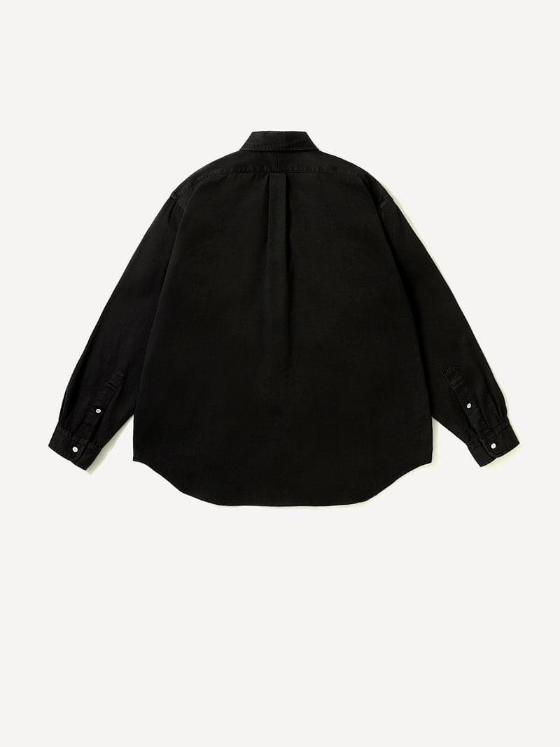 A.PRESSE Twill Regular Collar Shirts Black