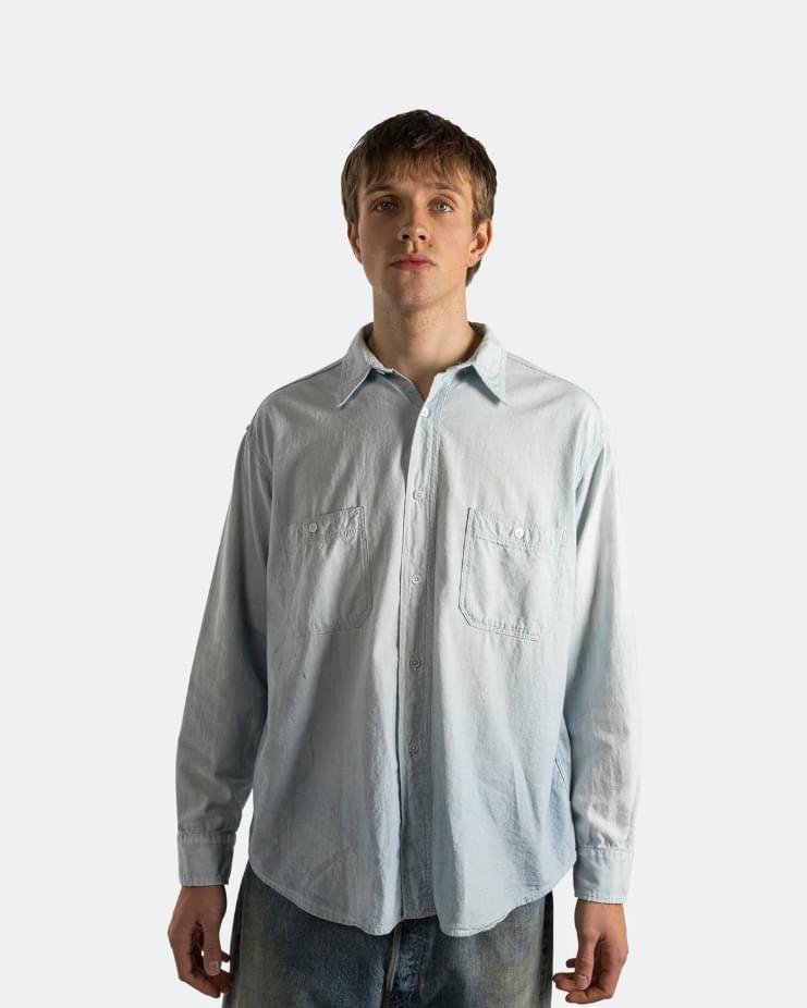 A.PRESSE Vintage Chambray Shirt Bleach 1