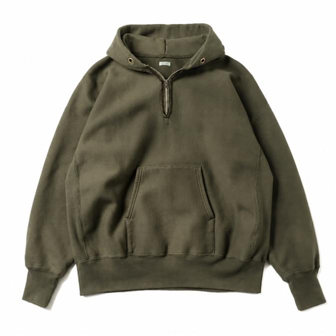 A.PRESSE Vintage Half Zip Sweat Hoodie premium cotton vintage streetwear hoodie for men in relaxed fit