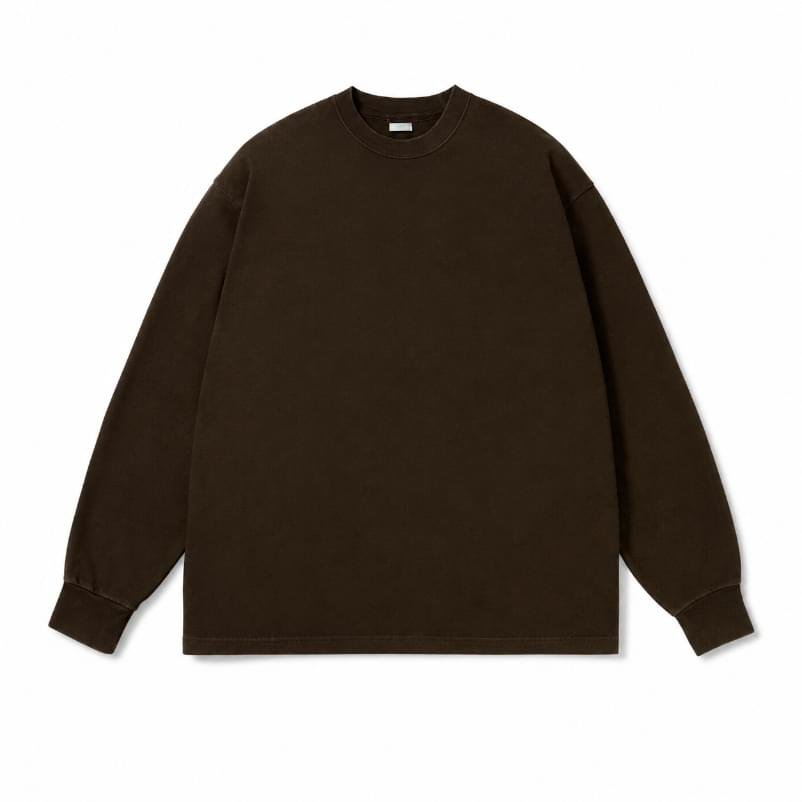 A.PRESSE Vintage L/S T-shirt Brown long sleeve vintage streetwear shirt