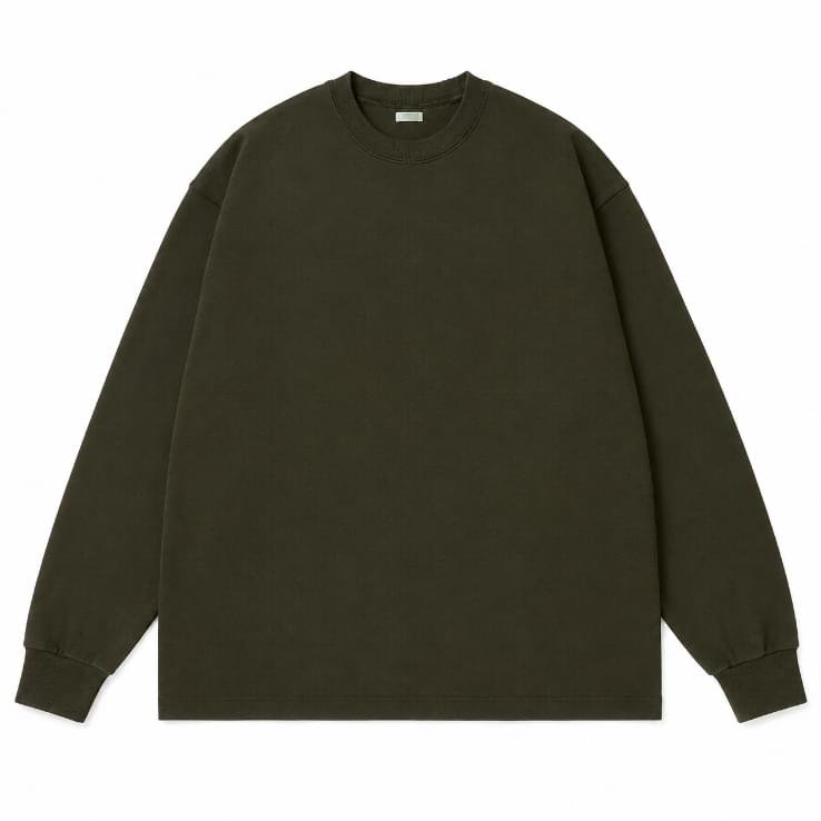 A.PRESSE Vintage L/S T-shirt Olive long sleeve streetwear shirt