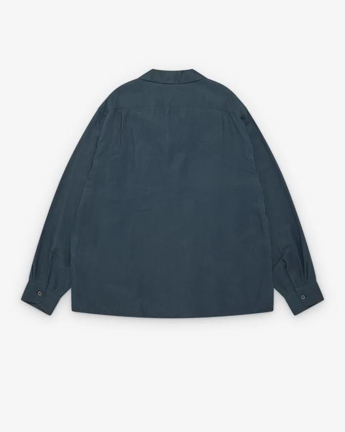 A.PRESSE Vintage Open Collar Shirt Navy
