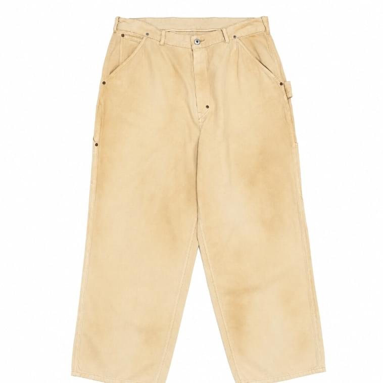 A.PRESSE Vintage Silk Hemp Painter Pants Beige A.PRESSE Vintage Silk Hemp Painter Pants Beige relaxed silk hemp workwear pants