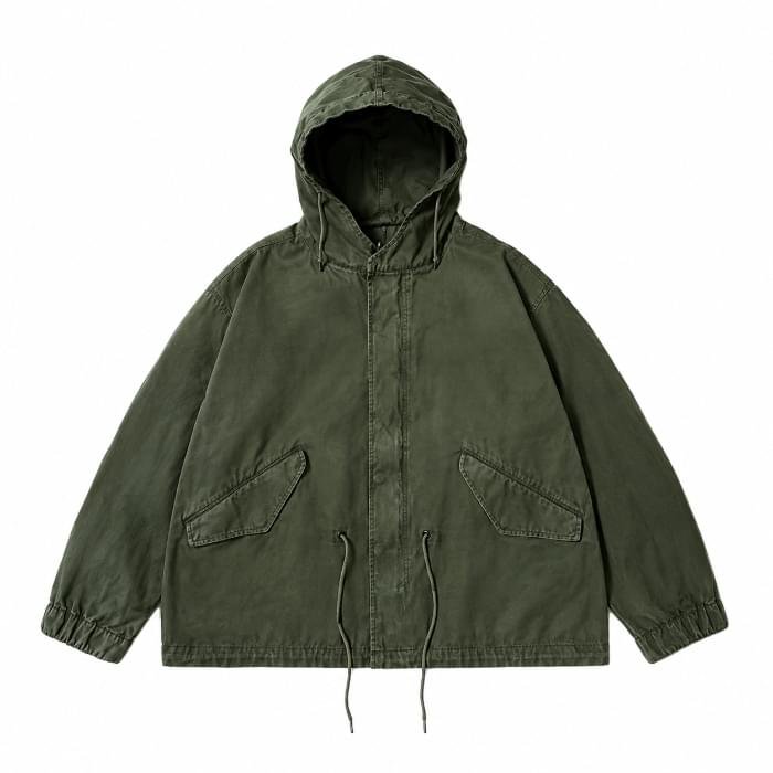 A.PRESSE Vintage Silk Hoodie Jacket A.PRESSE Vintage Silk Hoodie Jacket – premium vintage-inspired silk hooded streetwear jacket