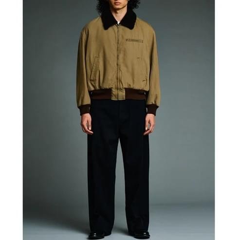 A.PRESSE Vintage Washed Wool Flight Jacket