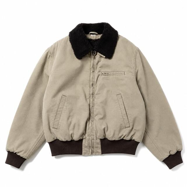 A.PRESSE Vintage Washed Wool Flight Jacket in a premium vintage-inspired wool outerwear design