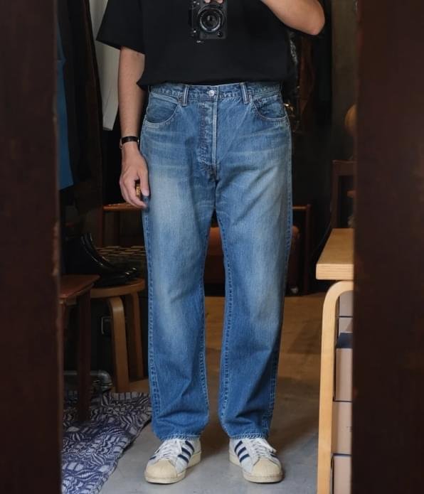 A.PRESSE Washed Denim Pants E Bleach