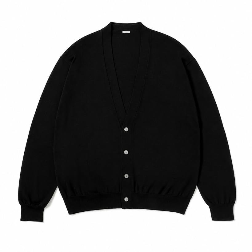 A.PRESSE Wool Cotton High Gauge Cardigan premium wool cotton knitwear on white background