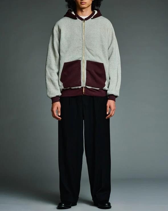 A.PRESSE Vintage Attached Hood Zip Parka